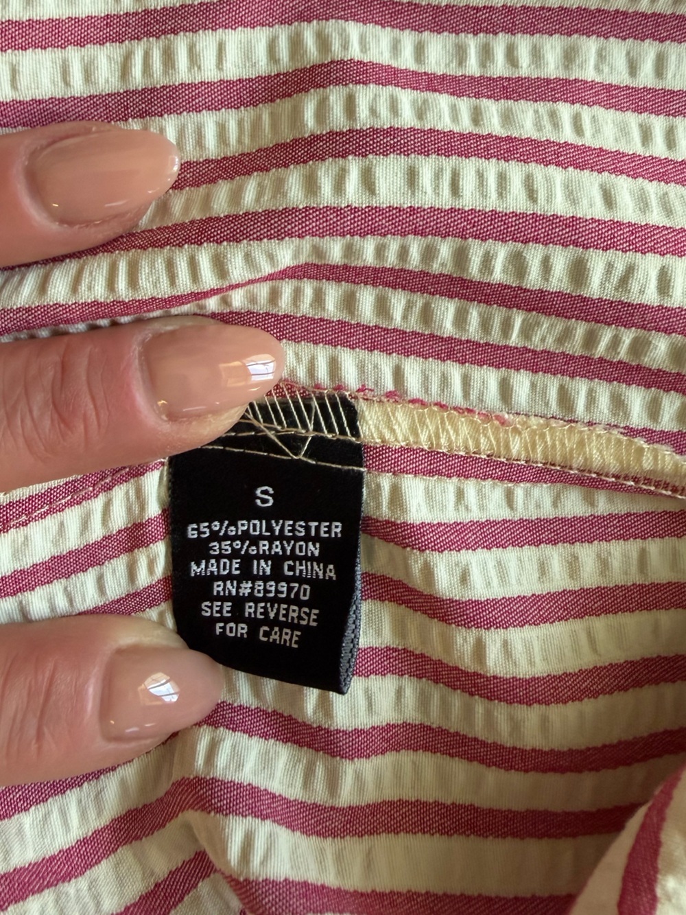 ☆𝐒𝐨𝐥𝐝☆ Vintage-Inspired FASHION NOVA Pink & White Striped Button-Front Dress. - Picture 8 of 14